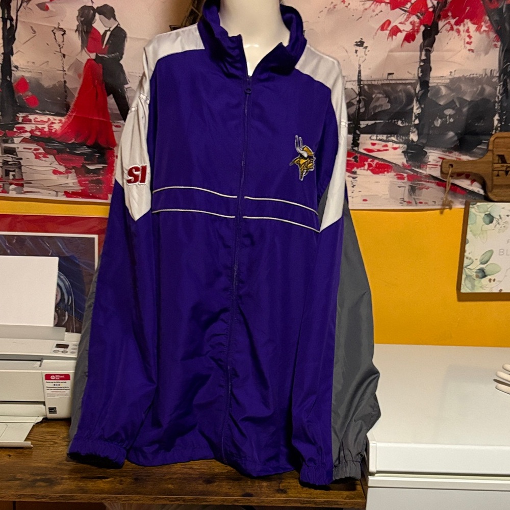 Purple and White Sports windbreaker